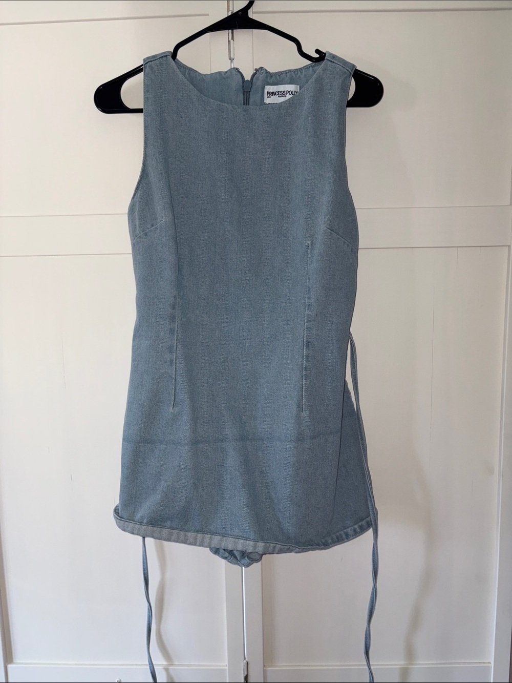 Princess Polly Light Wash Denim Sleeveless Bodysuit